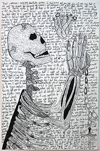 Image of Autumn Hawbaker's ink drawing, Life in the Hand's of Death.